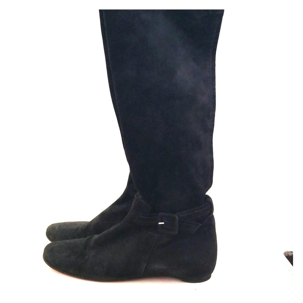 LOUBOUTIN Black Suede Knee boots 38